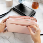 Filofax Malden Personal Compact Zip csuklópánttal Pink