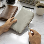 Filofax Malden Personal Compact Zip csuklópánttal Szürke