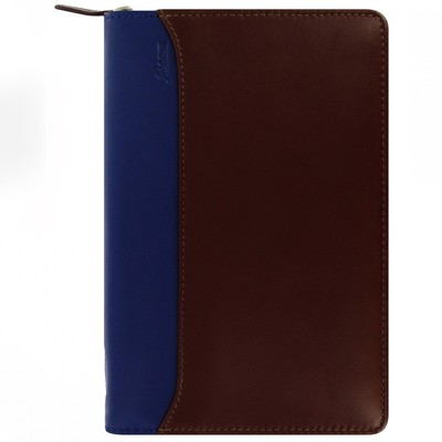 Filofax Nappa Personal Zip Csokoládé - Kék