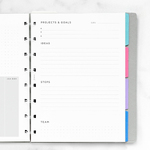 Filofax Notebook Lifestyle tervező Projekt / Cél management A5 Minimal Fehér