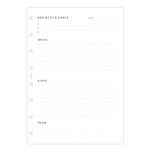 Filofax Notebook Lifestyle tervező Projekt / Cél management A5 Minimal Fehér