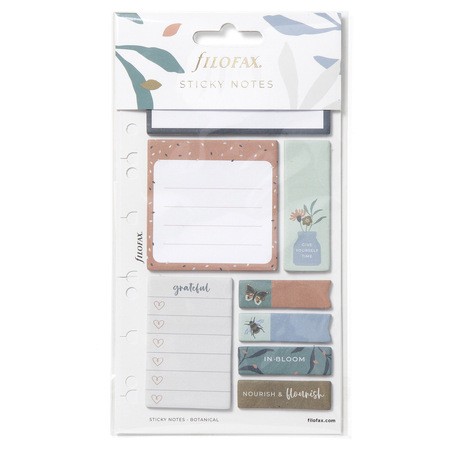 Filofax Öntapadó színes jelölő címke és jegyzet Multifit (Personal, A5, A4) Botanical